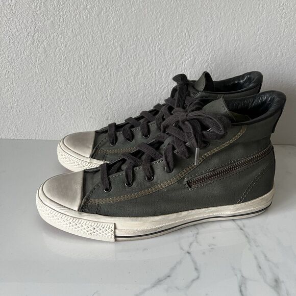 Converse John Varvatos Chuck Taylor Shoes Sneakers Zipper Mens Sz 8 Grey/Green - Picture 3 of 7
